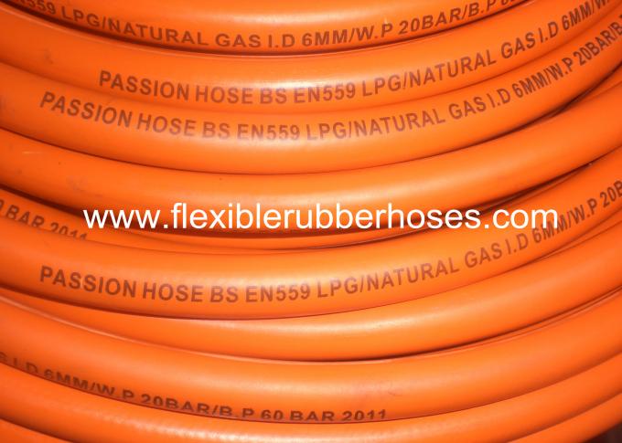 Tubo flessibile arancio del gas di identificazione 6mm NBR GPL di colore per uso di industriale e della famiglia 1