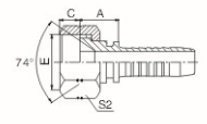 Al nichel zinco idraulico su ordine del montaggio di tubo flessibile del connettore JIC-04 del tubo flessibile placcato 1