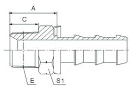 Il connettore idraulico del tubo flessibile scrive il montaggio di tubo flessibile di Socketless con il filo maschio del NPT (15610) 0