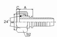 Connettore ad alta pressione d'acciaio del tubo flessibile, femmina metrica 24 giunti circolari del cono di grado 1