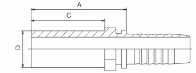 Montaggio di tubo flessibile idraulico diritto della colonna metrica 3/16" a 2' argento 0