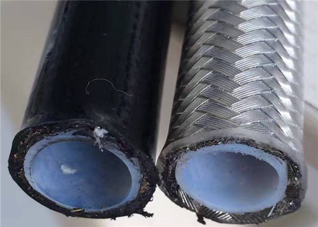 L'identificazione 1/8" alta pressione 304SS ha intrecciato il tubo flessibile del freno di PTFE con la copertura di PVC 0