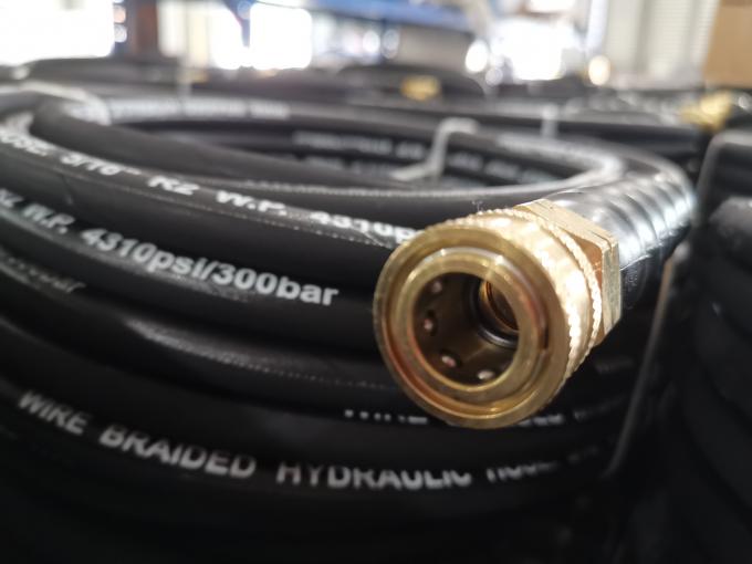 Il tubo flessibile della rondella di pressione di 3/8 x 50' 4000 di PSI con rapido si collega nei colori grigi e neri 3