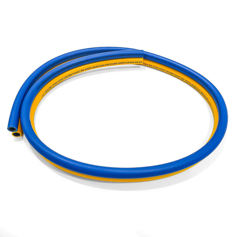 Tubo per saldatura gemellare per impieghi gravosi con rinforzo in treccia di fibra e certificazione EN ISO 3821 per applicazioni ossigeno-acetilene