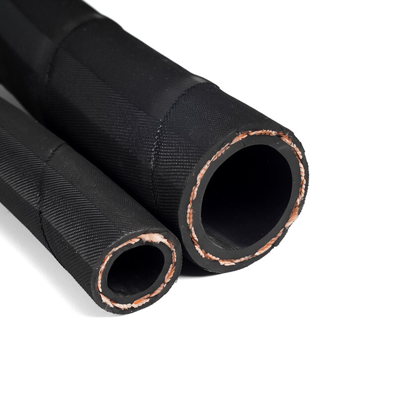 EN 854 2TE Tubo di gomma idraulica rinforzata per tessuti con copertura resistente all'olio e alle intemperie e lunghezza personalizzabile