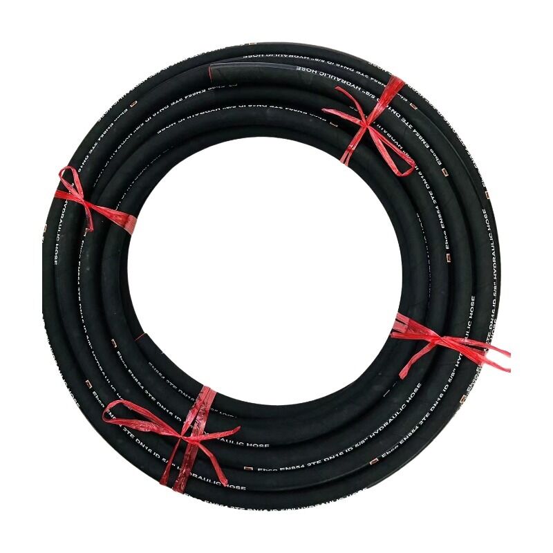 EN 854 2TE Tubo di gomma idraulica rinforzata per tessuti con copertura resistente all'olio e alle intemperie e lunghezza personalizzabile
