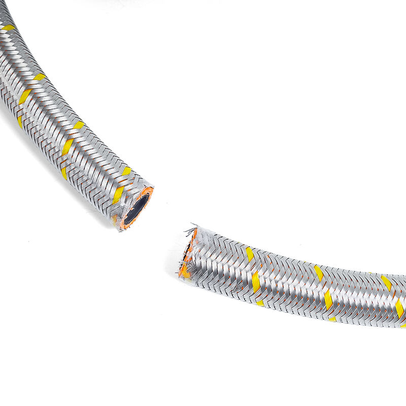 Alto rendimento di cotone intrecciato/acciaio inossidabile come copertura NBR Fuel Hose ¢ flessibile e resistente all'olio, servizio di taglio gratuito per sistemi idraulici industriali